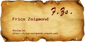 Frics Zsigmond névjegykártya