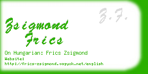 zsigmond frics business card